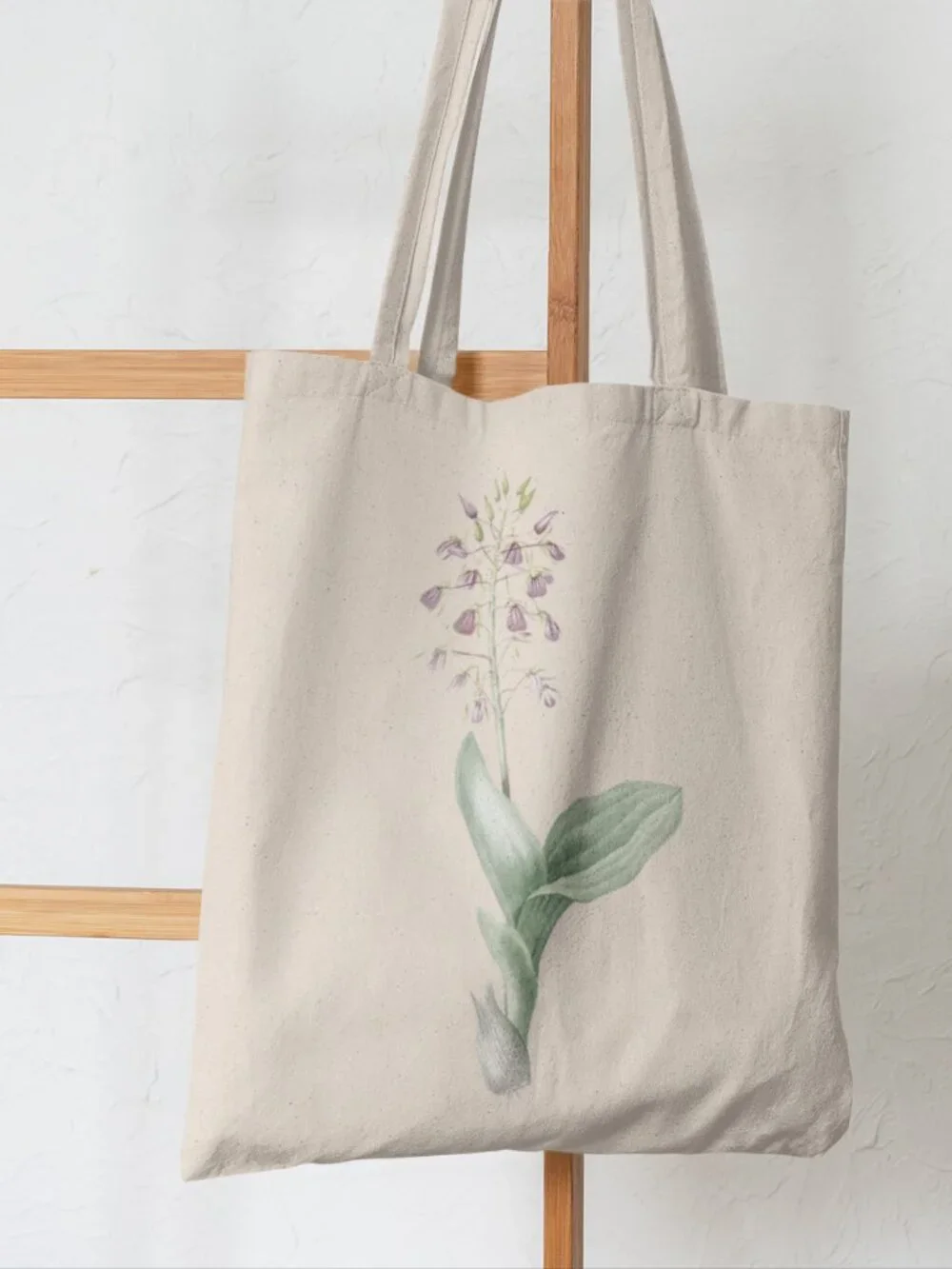 Brown Orchid Vintage Floral Print Graphic Canvas Tote Bag